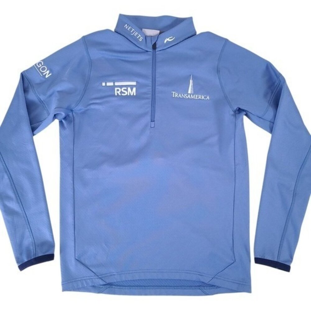 KJUS Mens ZACH JOHNSON Masters Blue Half Zip Pullover Golf Top Size S